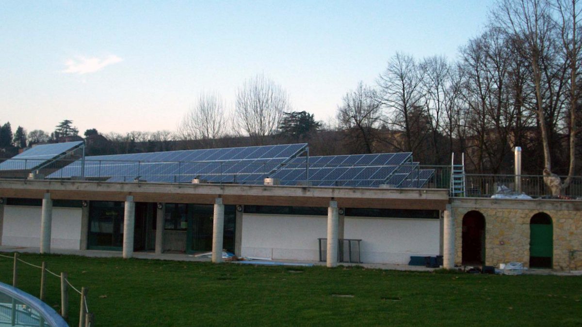 Impianto fotovoltaico parco termale copertura